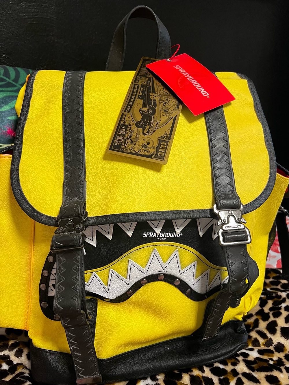 Sprayground Yellow Shark Jaw Backpack - Men's Bag
